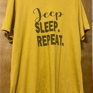Bella Canvas Mustard Graphic Tee Jeep Sleep Repeat  XL Tshirt